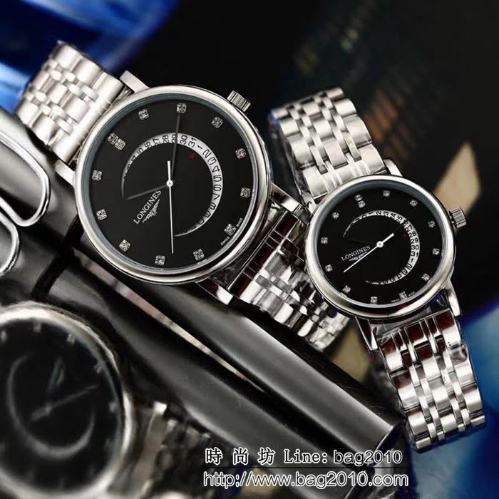 LONGINES浪琴 精鋼表殼石英機芯 情侶對表 WSS0238